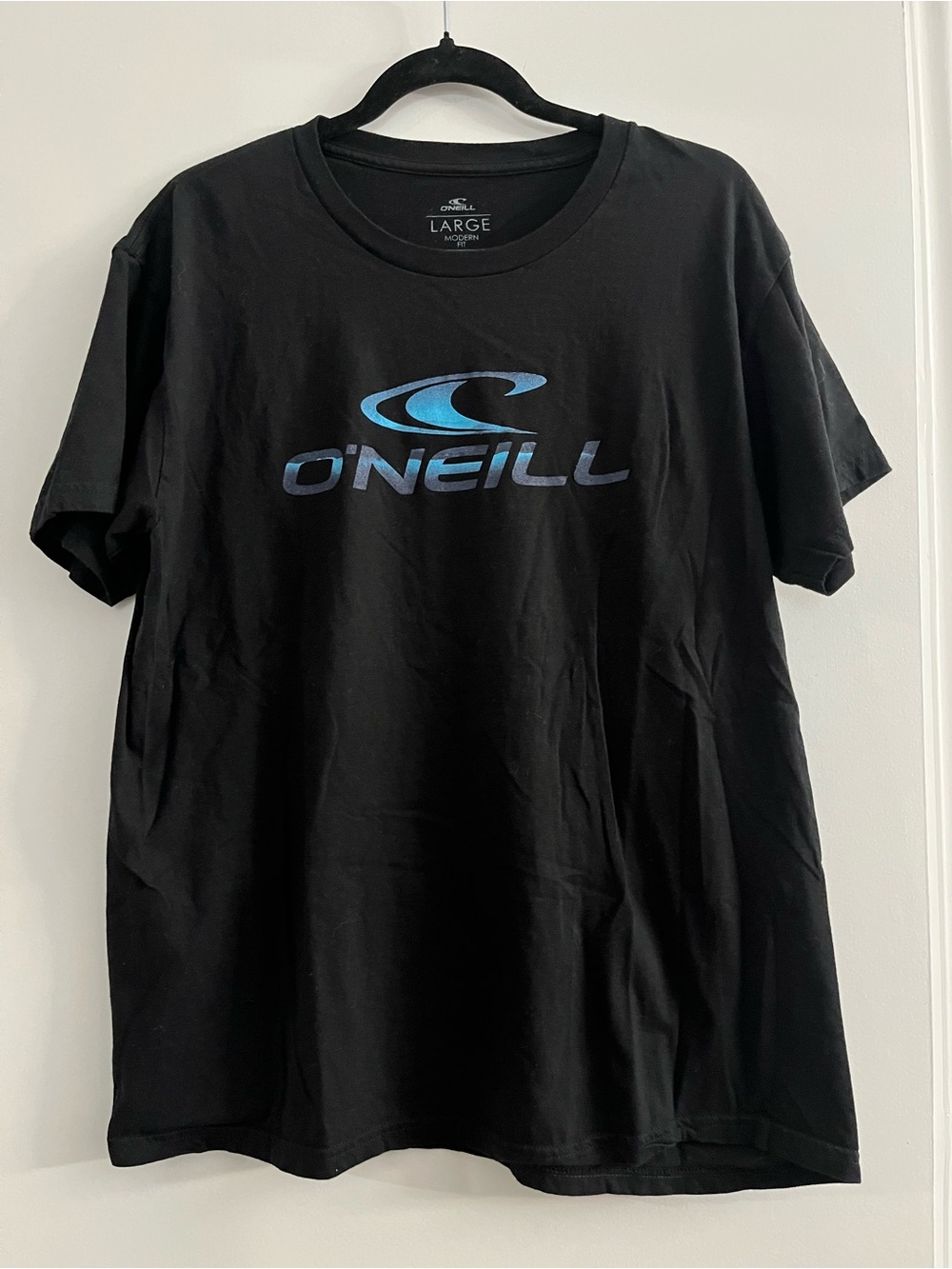 O'Neill Men's Graphic Tee Black Blue Wave Logo Modern Fit Surf Shirt Sz L